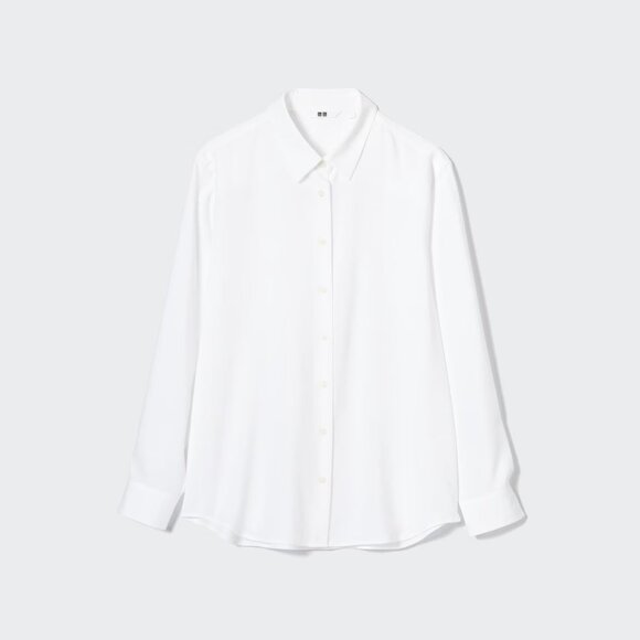 Uniqlo Rayon Blouse in White, Size XS - Picture 1 of 1